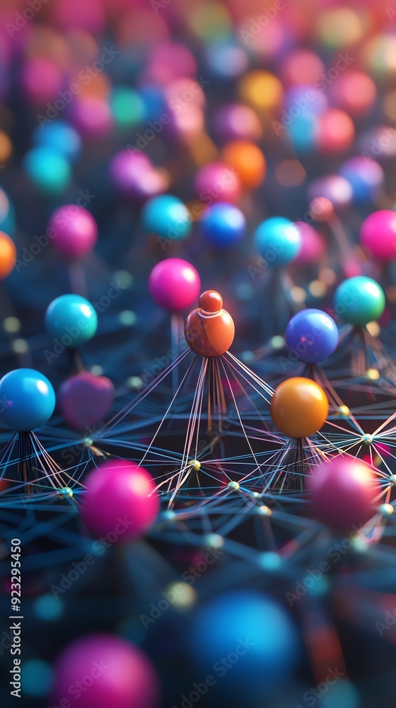 Poster Abstract Network with Colorful Spheres.