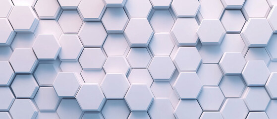 Naklejka premium Abstract White Hexagon Pattern Background Geometric Shapes, Minimalist Design, Min
