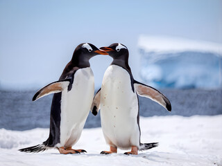 Obraz premium mating season for these Gentoo penguins on Booth Island, Antarctica