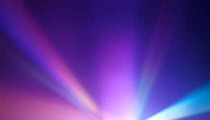 Obraz premium Abstract Neon Light Rays on Gradient Purple and Blue Background with Soft Radiant Glow and Atmospheric Blurred Edges. Cinematic Poster Banner Background With Copy Space