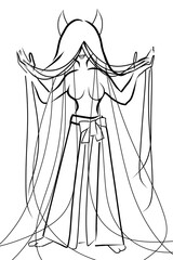 Japanese ghost yokai named kamioni