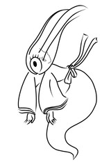 Japanese ghost yokai named ushirogami