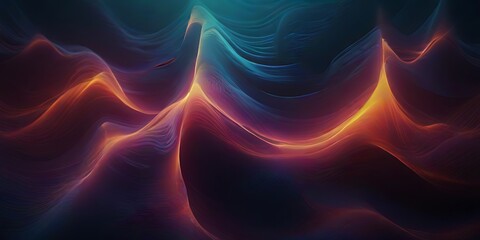 abstract technology particles background. neural networks and AI, digital storages, sound and graphic forms, science, education