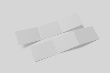 A4 Trifold Landscape Blank Mockup