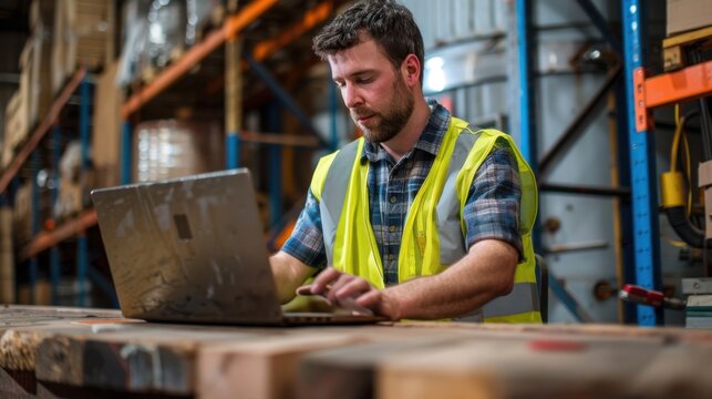 The Warehouse Worker with Laptop