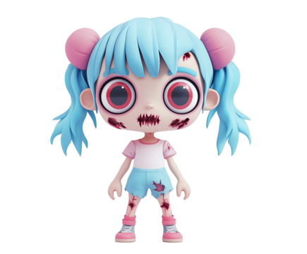 Halloween 3D Cartoon Zombie Character for Spooky Designs