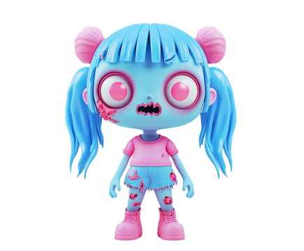 Halloween 3D Cartoon Zombie Character for Spooky Designs