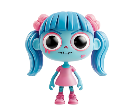 Halloween 3D Cartoon Zombie Character for Spooky Designs