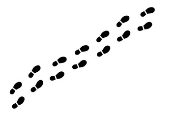 Step footprints paths, vector icon Illustration. isolated on white background