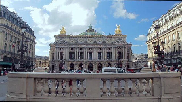 General view of the Place de l'Opera in Paris. Paris, France. August 11, 2015