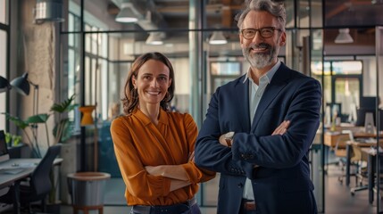 The confident business team.