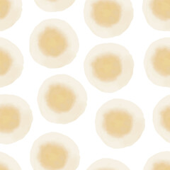 Watercolor abstract circles. Seamless pattern. Simple surface design.