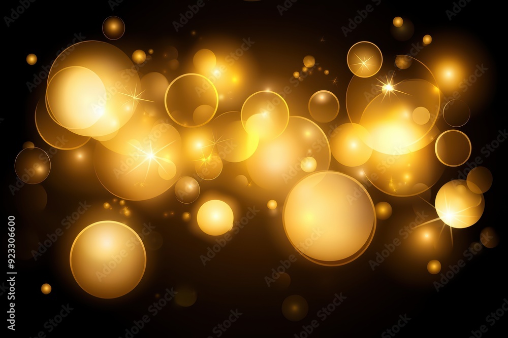Poster a vibrant background featuring shimmering golden orbs that create a magical and festive atmosphere f