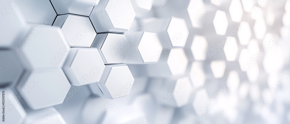 Poster abstract white hexagon pattern background technology design