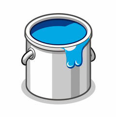 Blue paint bucket stock illustration