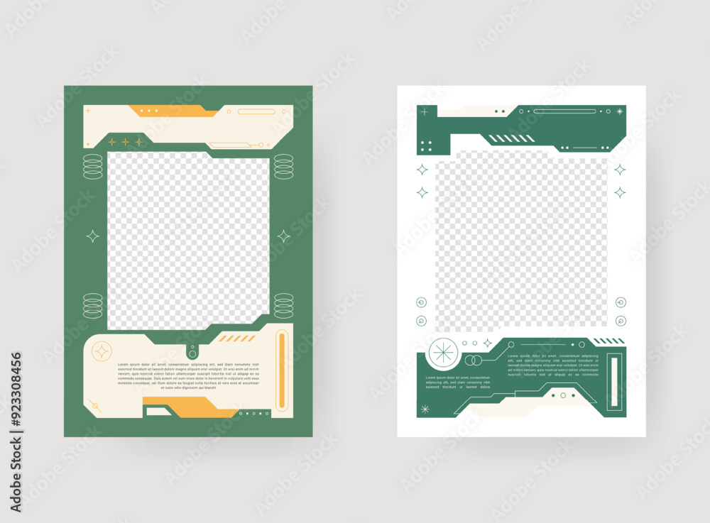 Poster poster template background design. futuristic style with abstract sci-fi shape. minimalistic trendy 