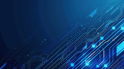 Obraz premium Abstract Blue Circuit Board Pattern
