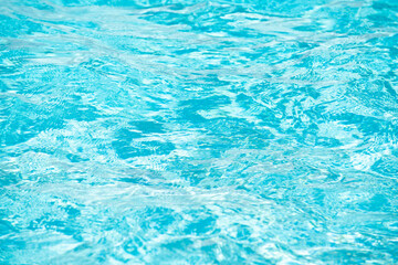 Blue ripped water in swimming pool, water pool texture and surface water backgraund.