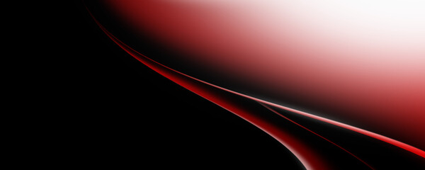 Fototapeta premium Graphic illustrations red curvy lines with copy space. Geometric wallpaper, gradient and glowing light black background. Technology style