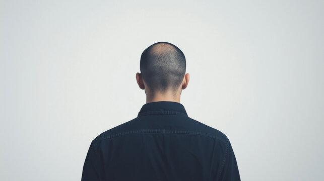 Man with Shaved Head from Behind