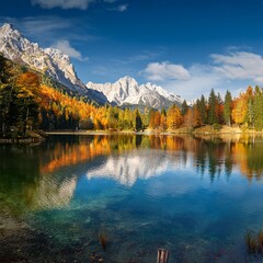 Fototapeta premium alpine lake, AI generated