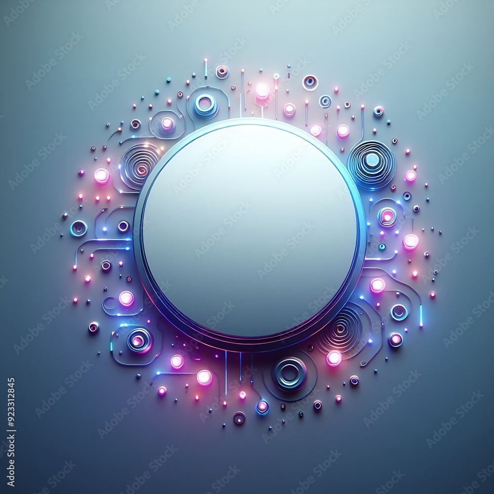 Poster a colorful, abstract design with a white circle in the center. the circle is surrounded by a variety