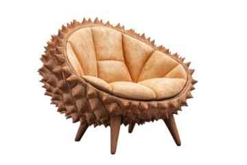 Unique spiky chair design with plush upholstery, perfect for modern interiors and adding a playful touch to any living space.