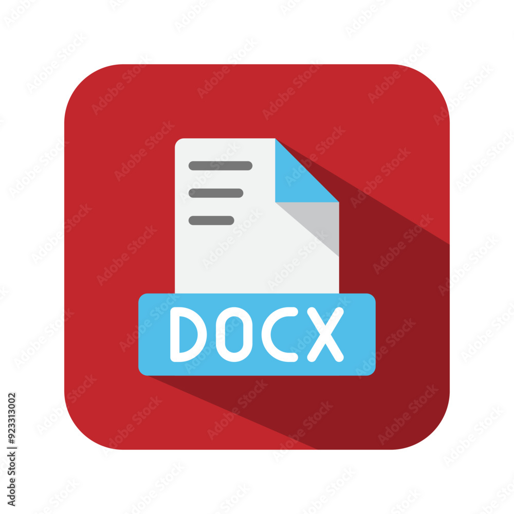 Poster docx file type flat icons. symbol document file extension, format. can be used for websites, softwar