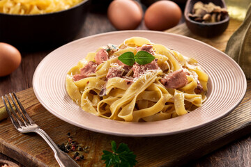 tagliatelles à la carbonara