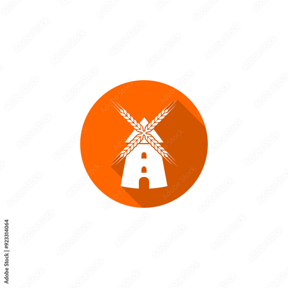 Poster old windmill. mill, windmill icon isolated on transparent background