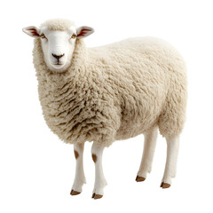 Obraz premium Photography of a Fluffy White Sheep Isolated on Plain Background