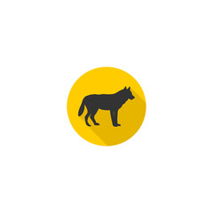 Silhouette of the wolf icon isolated on transparent background