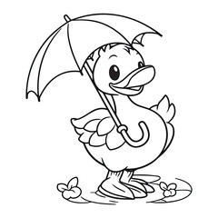 A duckling with umbrella