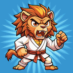 lion karate kimono judo taekwondo vector sport mascot