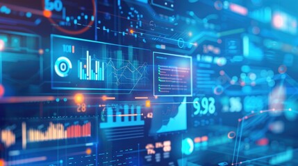 Abstract Digital Interface with Data Visualization