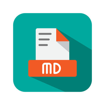 recommend clip art: Md file format flat icons. symbol document files, archive, extension. Can be used for websites, software, UI and mobile apps.