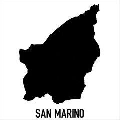 San marino Map - black World Map International vector template with High detailed isolated on white background - Vector