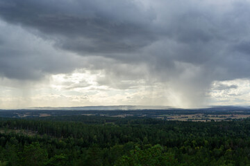 Dramatic clouds over Østfold county in Norway.