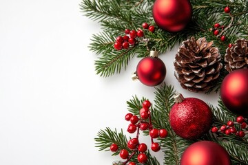 merry christmas decoration on white background , ai