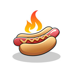 Hotdog logo vector illustration template with shadow
