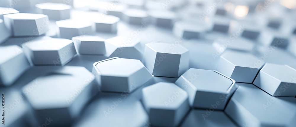 Poster abstract geometric pattern of white hexagon shapes