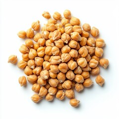 Fototapeta premium Close up of heap of preserved chickpeas on an isolated white background