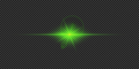 Green horizontal light effect of lens flares