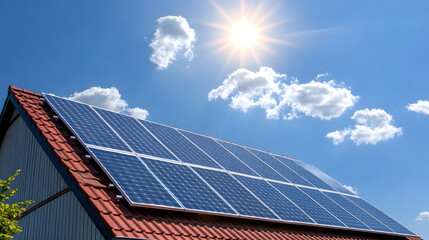 Fototapeta premium Solar panels on the roof