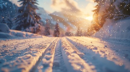 cross country skier in the mountains