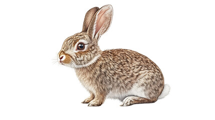 Fototapeta premium Photography of Rabbit Isolated on Plain White Background transparent png with High Detail