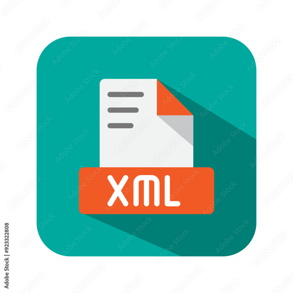 Poster xml file type flat icons. symbol document files, archive, format. can be used for websites, software