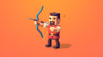 Archer Game 3d pixel Cartoon