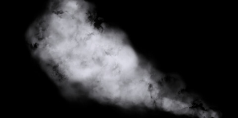 Fototapeta premium clouds on black background. Gray steam isolated on black background. white Clouds on black background. White Smoke with Black Background. White smoke cloud isolated on black background. 