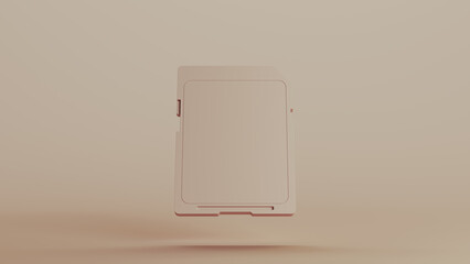 SD card beige neutral monochrome soft skin tones brown flash memory card background front 3d illustration render digital rendering